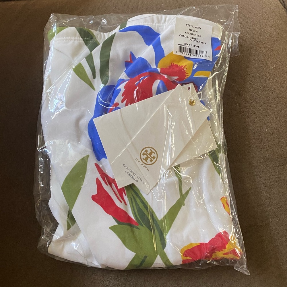 Tory Burch One Piece White Painted Iris Swimsuit